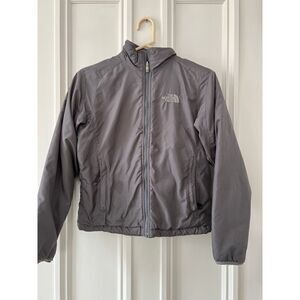 North face women’s gray mid weight fleece lined nylon jacket XS